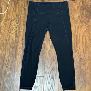Athleta Black‎ High Rise Athletic Stretchy Cropped Small Yoga Workout Leggings